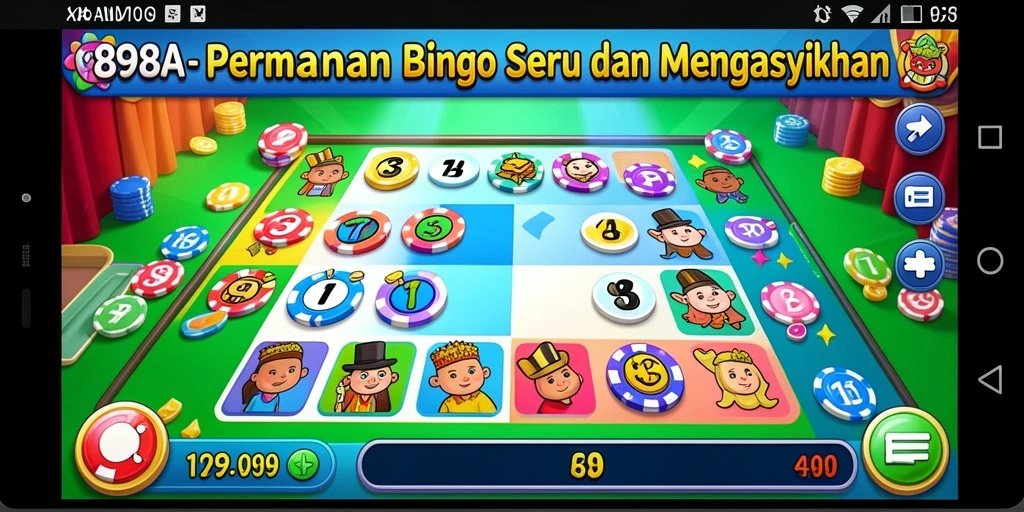 Screenshot gameplay Bingo yang penuh warna dan interaktif di 898A.