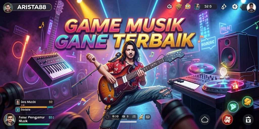 Screenshot gameplay ARISTA88 yang menunjukkan keseruan bermain musik.
