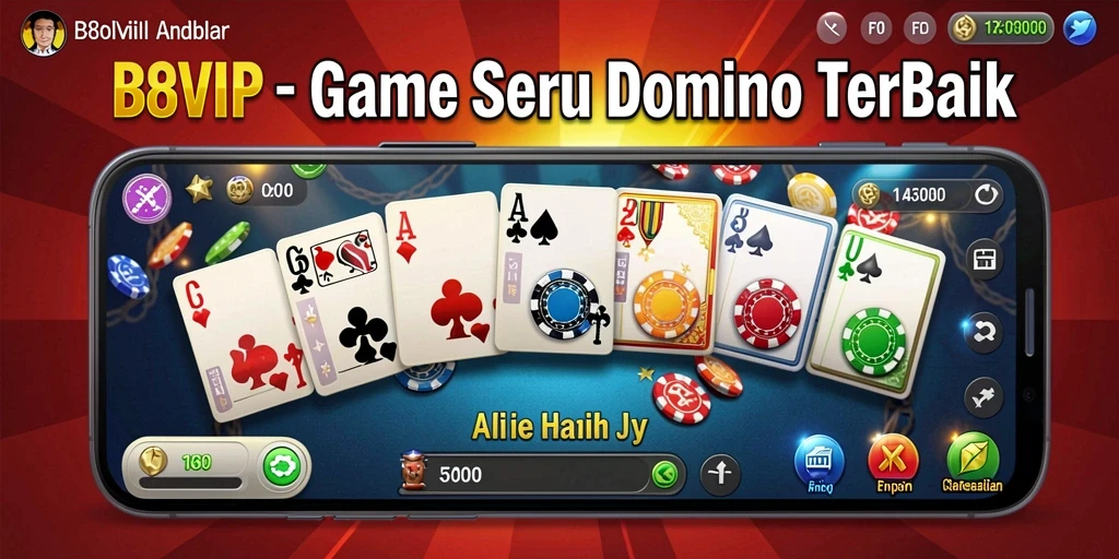 Tampilan gameplay seru B8VIP saat bermain Domino.