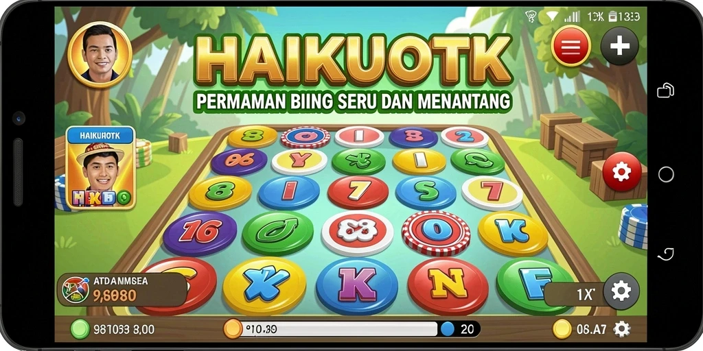 Tampilan utama HAIKUOTK dengan gameplay Bingo yang seru.