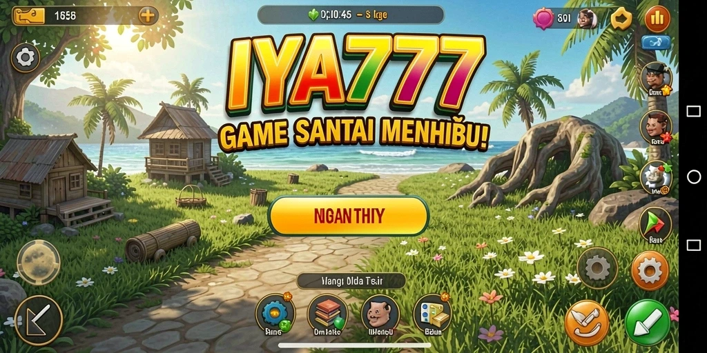 Tampilan gameplay IYA777 yang ceria dan menghibur.