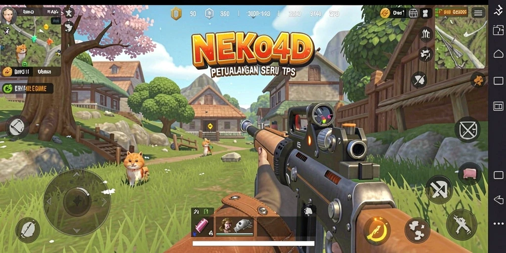 Tampilan gameplay seru dan karakter menggemaskan dalam NEKO4D.