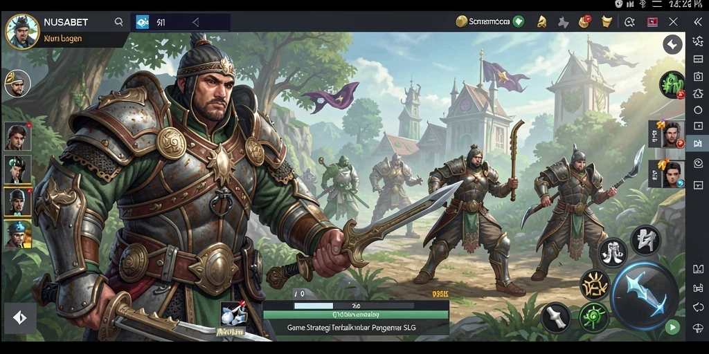 Tangkapan layar gameplay NUSABET yang menunjukkan strategi pertempuran.