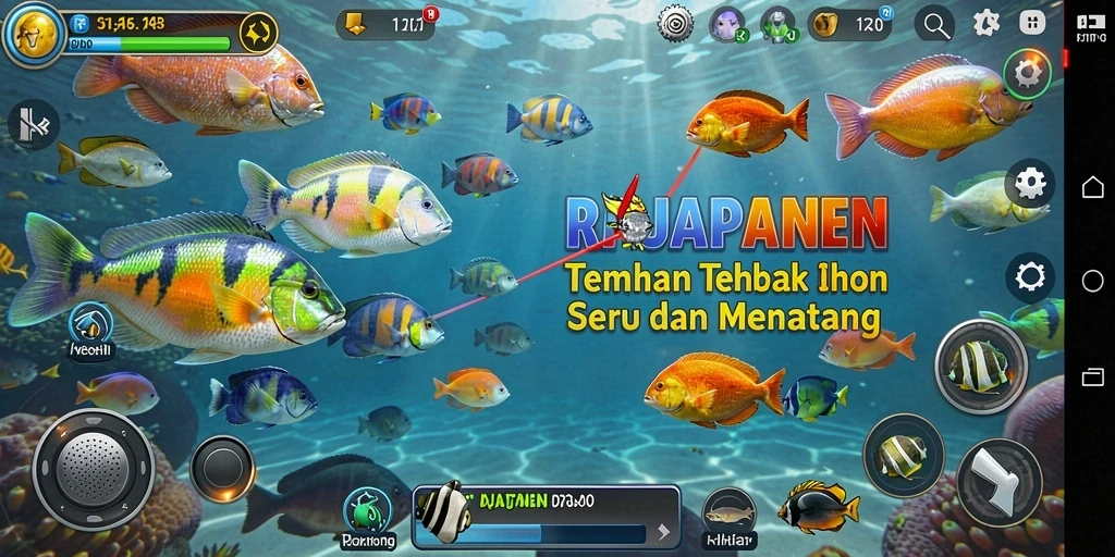 Tampilan gameplay menembak ikan yang menarik di RAJAPANEN.